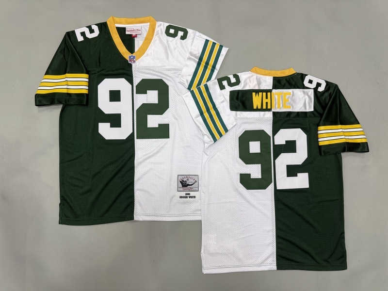 Men 2025 Green Bay Packers #92 White white green Throwback Limited NFL Jersey style 001->green bay packers->NFL Jersey